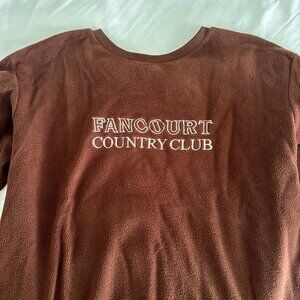Brown fuzzy Fancourt Country Club Crew Neck Sweater